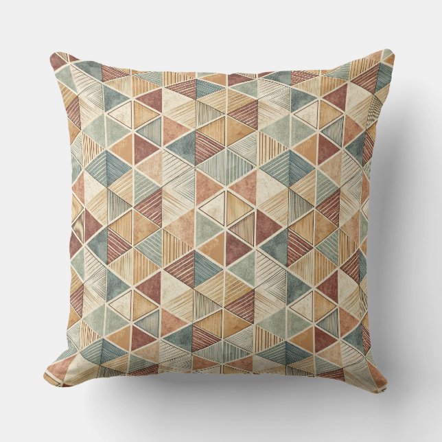 Modern Abstract Geometric Triangle Design Pattern Cushion (Front)