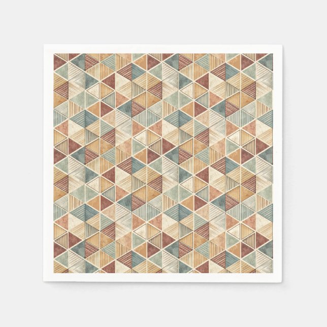 Modern Abstract Geometric Triangle Design Pattern Napkin (Front)