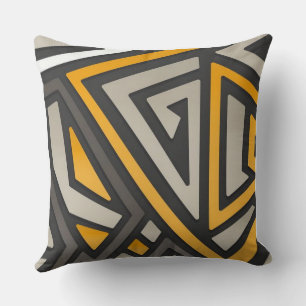 Modern Abstract Geometric Triangle Maze Cushion