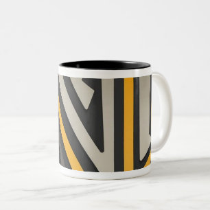 Modern Abstract Geometric Triangle Maze Two-Tone Coffee Mug