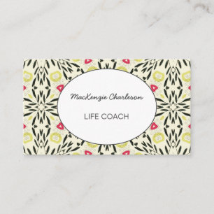 Modern Abstract Geometric Watercolor Pattern Busin Business Card