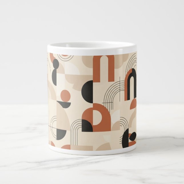 Modern abstract geometry large coffee mug (Front)