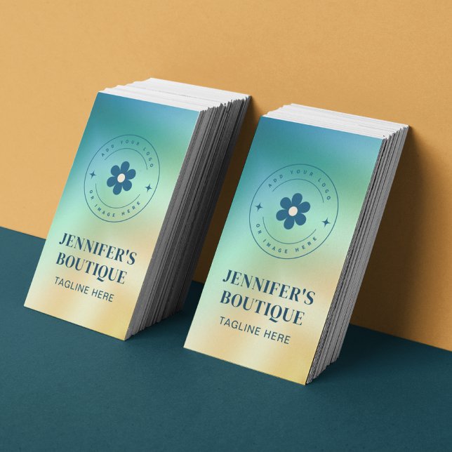 Modern Abstract Gradient Logo QR Code Business Card (Creator Uploaded)