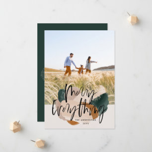 Modern abstract green 1 photo Christmas holiday Announcement