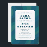 Modern Abstract Green Blue Custom Bar Mitzvah Invitation<br><div class="desc">Perfect card to announce a bat mitzvah, bar mitzvah or other Jewish celebration! Hand made art for you. FULLY CUSTOMIZABLE! Click on “Personalise” above to edit the text. Click "edit using design tool" to adjust the fonts, colours and placements and to delete the back side design if you prefer (I...</div>