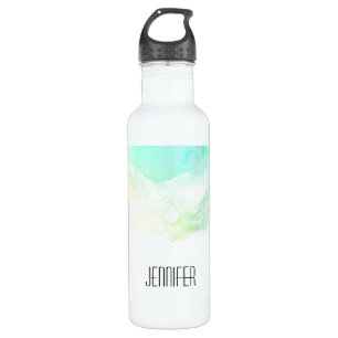 Modern Abstract Green & Blue Watercolor Swirls 710 Ml Water Bottle
