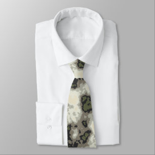 Modern Abstract Green Grey Mottled Marble Pattern Tie