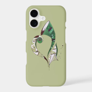 Modern abstract Green hand drawn ink illustration