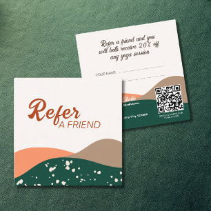 Modern Abstract Green Terra Cotta Yoga  Referral Card
