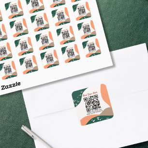 Modern Abstract Green Terra Cotta Yoga Studio Square Sticker
