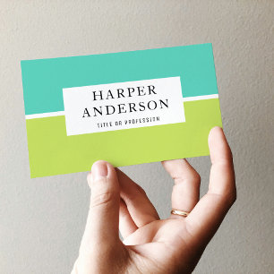 Modern Abstract Green & Yellow Professional Business Card
