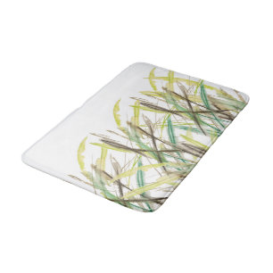 Modern Abstract Greenery Watercolor Hand-painted Bath Mat