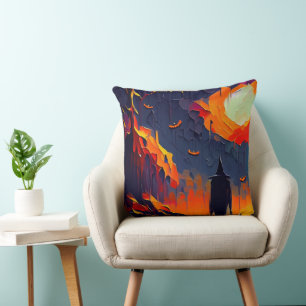 Modern Abstract Halloween Night Cushion
