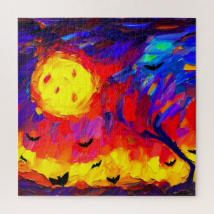 Modern Abstract Halloween Night Jigsaw Puzzle