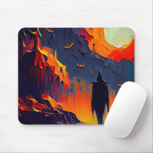Modern Abstract Halloween Night Mouse Pad