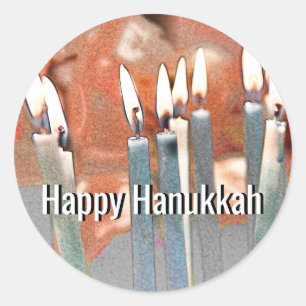 Modern Abstract Hanukkah Classic Round Sticker