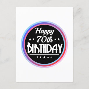 Modern Abstract Happy 70th Birthday Postcard