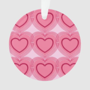 Modern Abstract Hearts - Azalea Pink Ornament