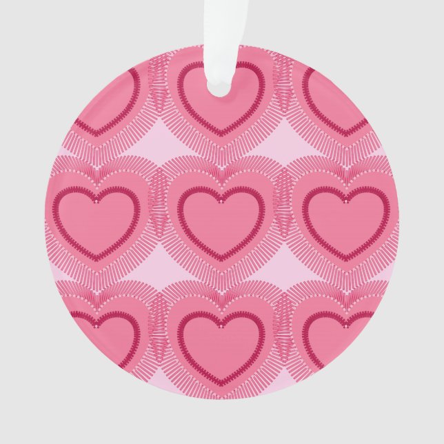 Modern Abstract Hearts - Azalea Pink Ornament (Front)