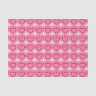 Modern Abstract Hearts - Azalea Pink Tissue Paper