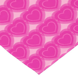 Modern Abstract Hearts - Fuchsia Pink Short Table Runner