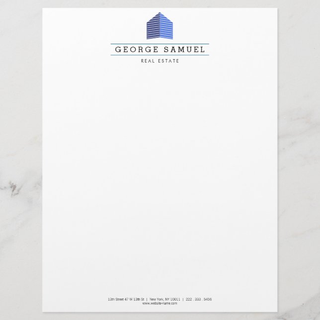 Modern Abstract Home Logo Realtor  Custom Letterhead (Front)