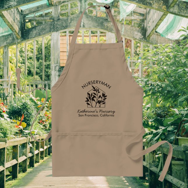 Modern Abstract House Plant Personalised Gardening Standard Apron (In situ)