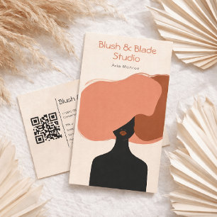 Modern abstract Illustration Hairstylist Salon Business Card