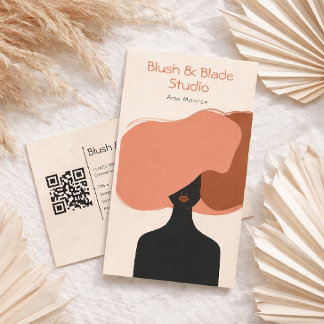 Modern abstract Illustration Hairstylist Salon Business Card