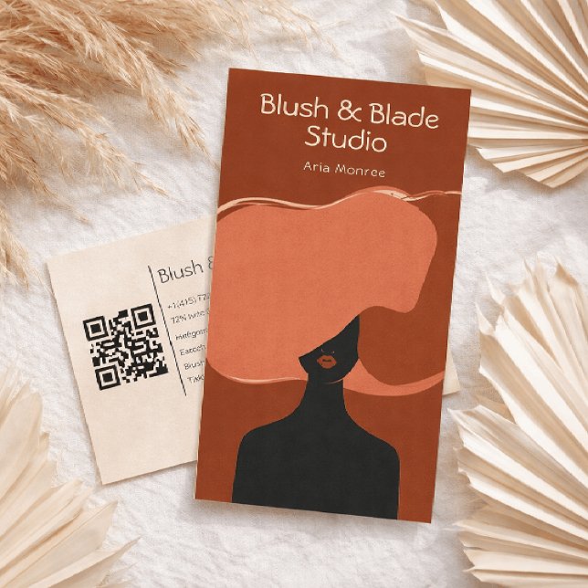 Modern abstract Illustration Hairstylist Salon Business Card (Creator Uploaded)