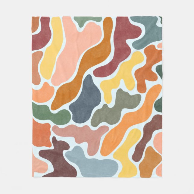 Modern abstract illustration in earthy tones.  fleece blanket (Front)