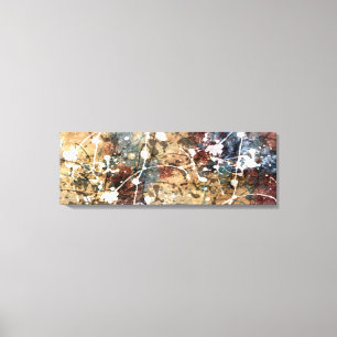 Modern Abstract in Blue, Burgundy, and Natural Canvas Print