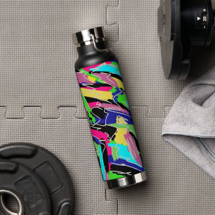 Modern Abstract in Rainbow Colors Water Bottle