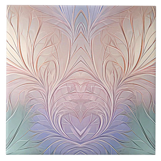 Modern Abstract Iridescent Ceramic Tile (Front)