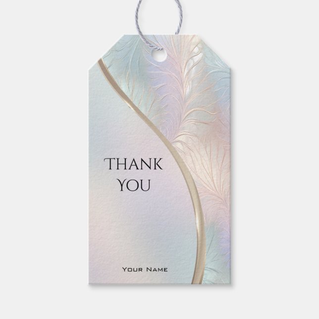 Modern Abstract Iridescent Gift Tag (Front)