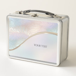Modern Abstract Iridescent Metal Lunchbox