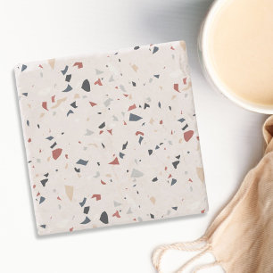 Modern Abstract Italian Terrazzo Seamless Pattern Stone Coaster