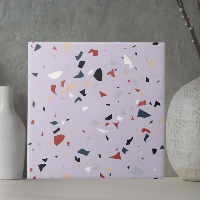 Modern Abstract Italian Terrazzo Seamless Pattern Tile (Close up)