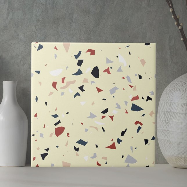 Modern Abstract Italian Terrazzo Seamless Pattern Tile (Close up)