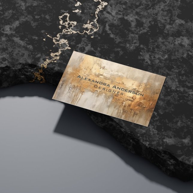 Modern Abstract Ivory Gold Glitter Professional Business Card (Creator Uploaded)