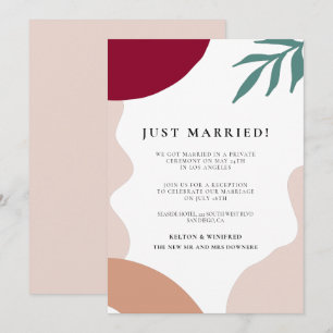 Modern abstract Just married wedding announcement