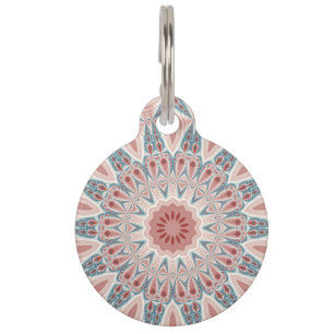 Modern Abstract Kaleidoscope Mandala Fractal Art Pet Tag