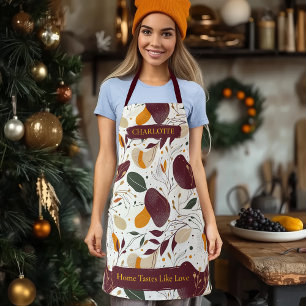 Modern Abstract Leaves with Personalised Name  Apron