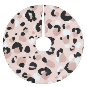 Modern Abstract Leopard Animal Print Brushed Polyester Tree Skirt