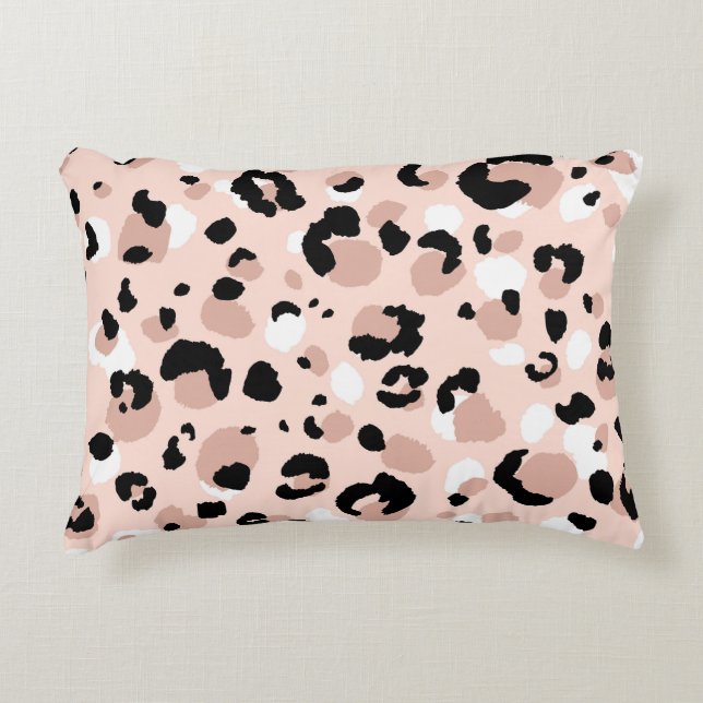 Modern Abstract Leopard Animal Print Decorative Cushion (Front)