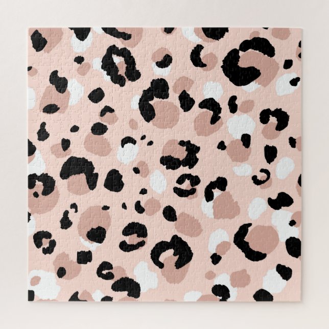 Modern Abstract Leopard Animal Print Jigsaw Puzzle (Vertical)