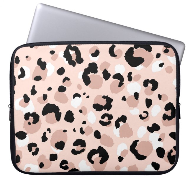 Modern Abstract Leopard Animal Print Laptop Sleeve (Front)