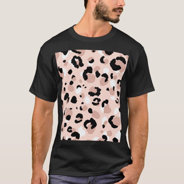 Modern Abstract Leopard Animal Print T-Shirt (Front)