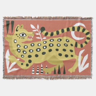 Modern Abstract Leopard Throw Blanket