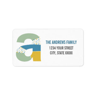 Modern Abstract Letter A Monogram Initial Address Label